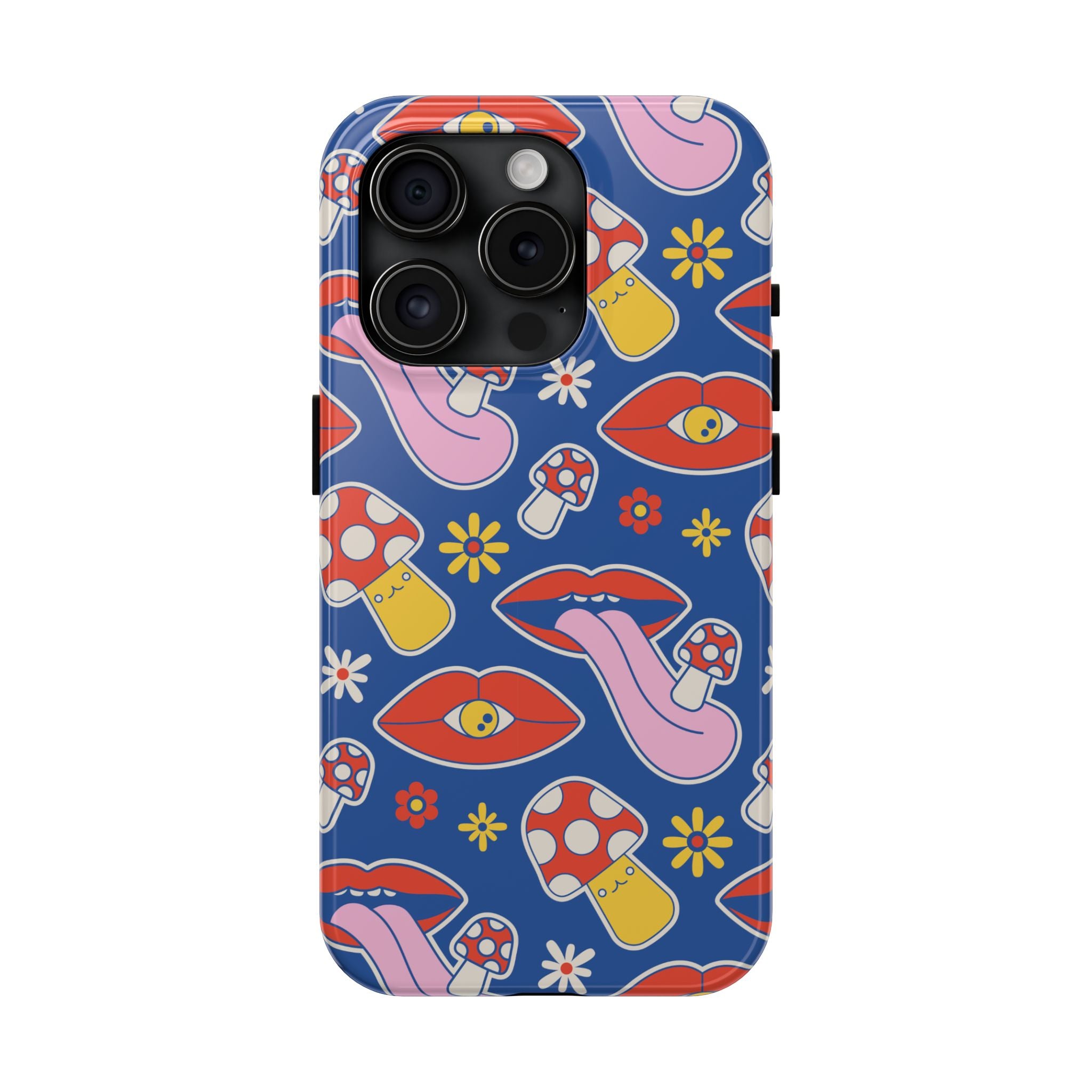 70s Lips Mushrooms Flower Power Phone Case 🌼💋🍄