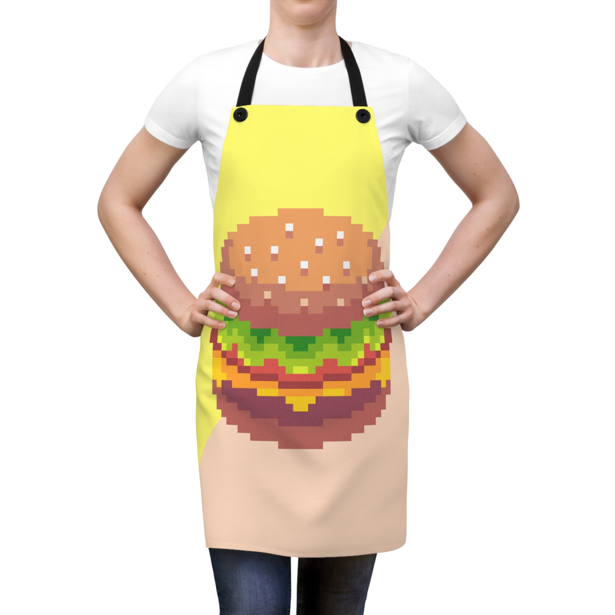 Y2K Pixel Burger Cooking Apron 🍔🎮👩‍🍳