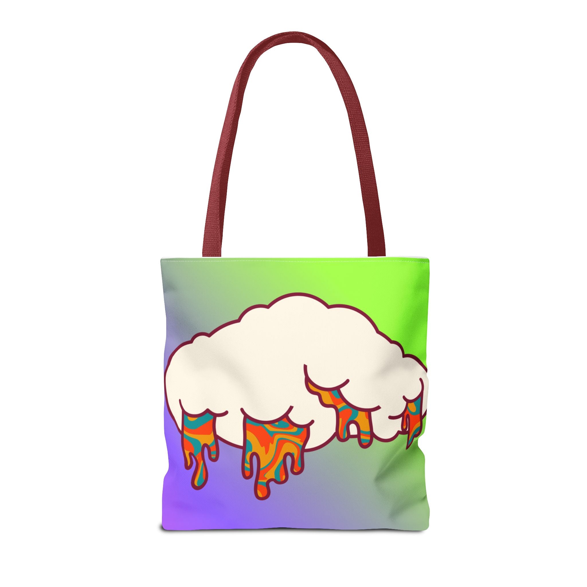 🍄☁️ 70s Trippy Cloud & Mushroom Tote Bag 🌈✨