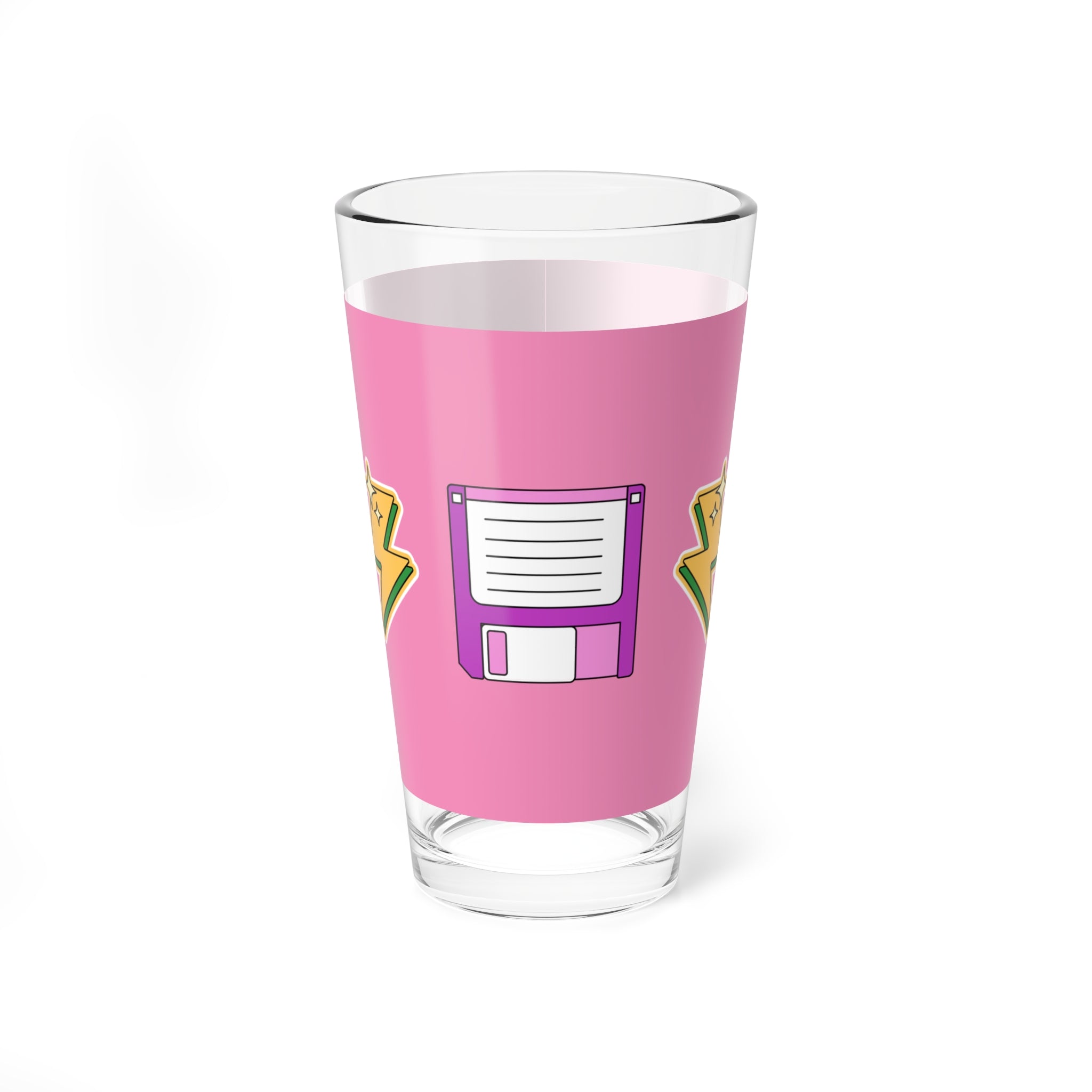 ⚡ 80s–90s Floppy Disks & Lightning Bolt Glass