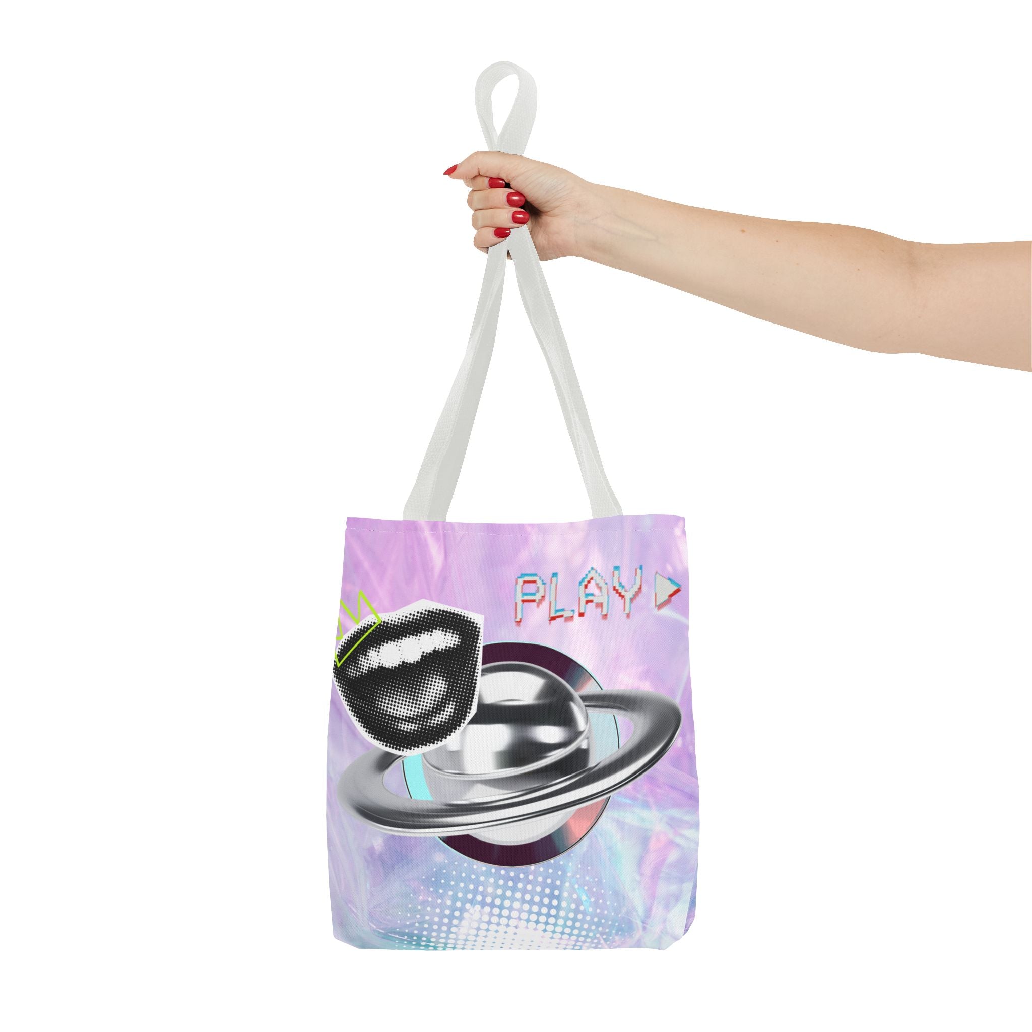 🪐💻 Y2K Saturn Start Button Tote Bag ✨🌈