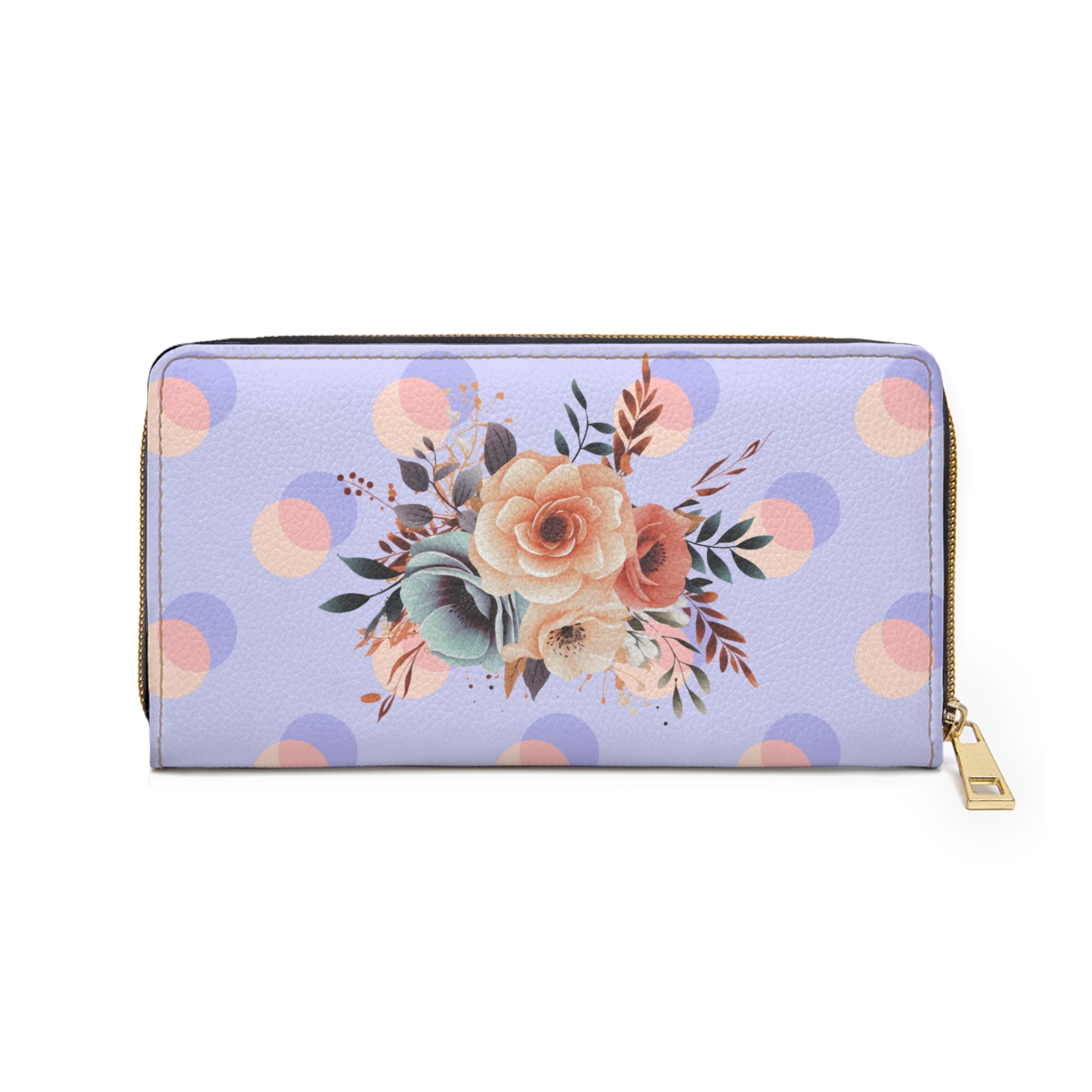 50s Retro Woman Light Purple & Peach Florals Wallet 🌸💜🌷