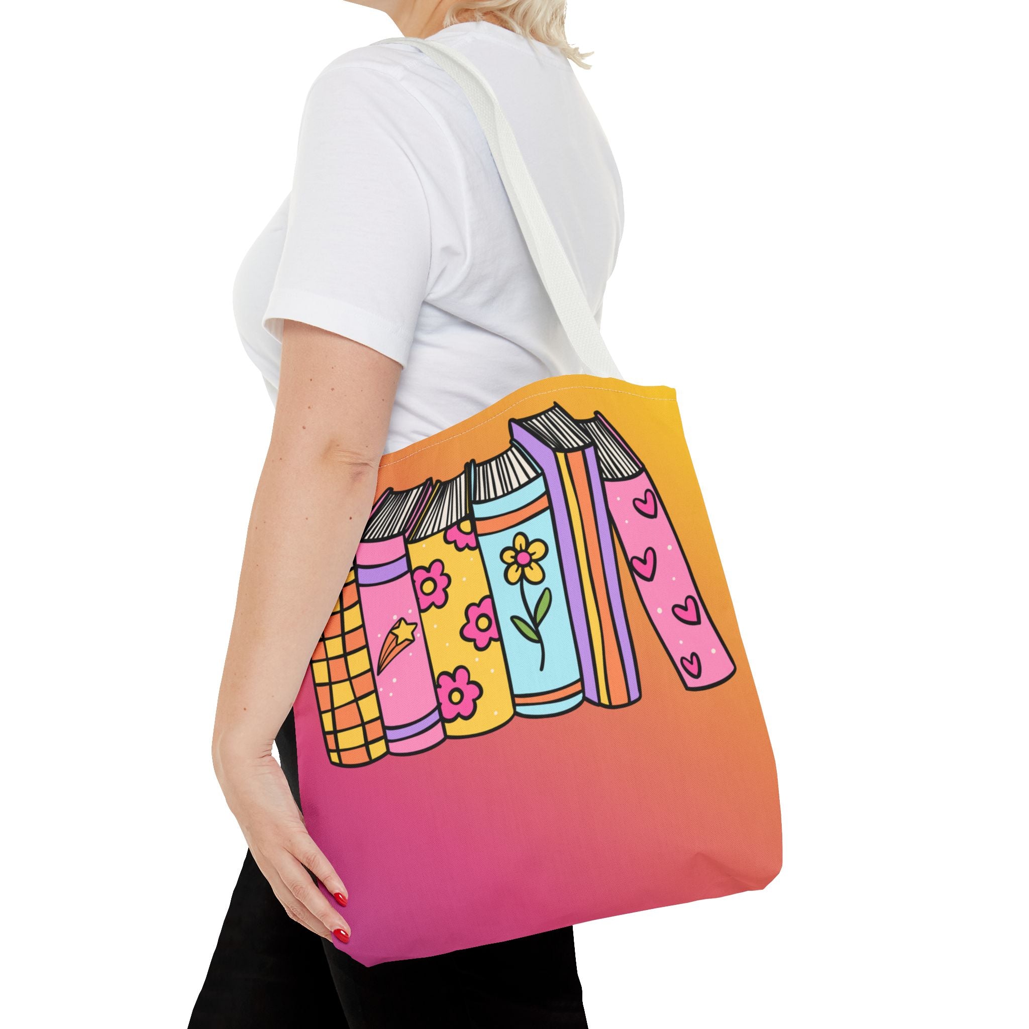 💿 90s Book Collector Bright Books Tote Bag