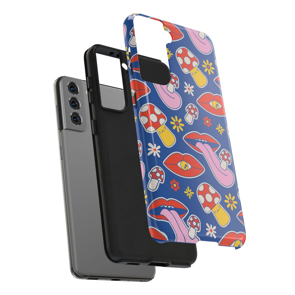 70s Lips Mushrooms Flower Power Phone Case 🌼💋🍄