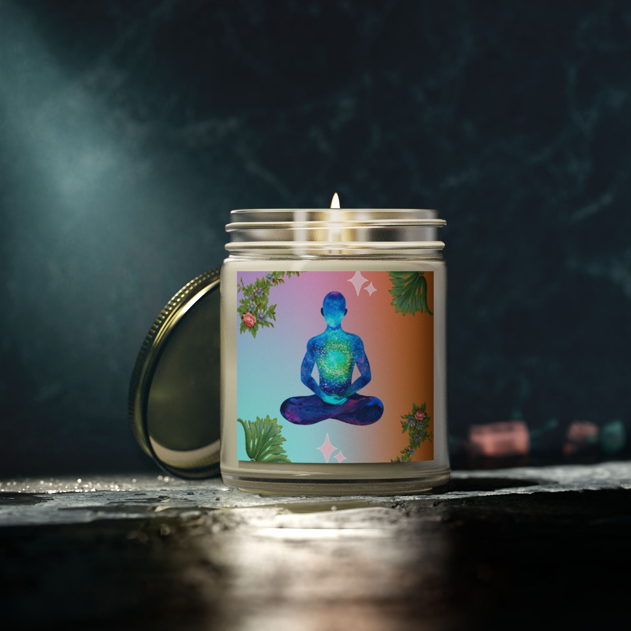 🌸 Peace Meditation Floral Candle 🕊️