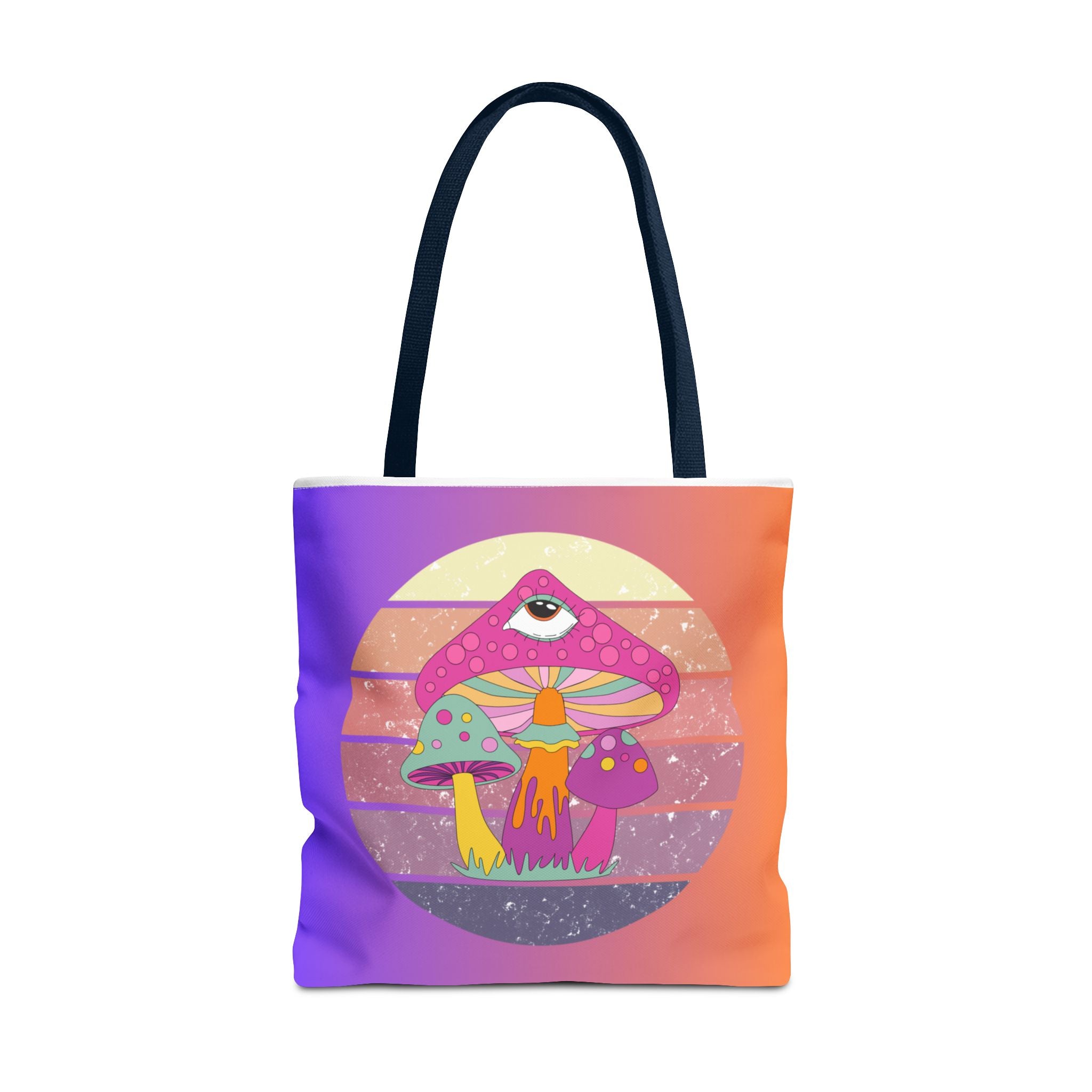 🍄🎶 70s Trippy Mushroom Synthwave Tote Bag 🌈✨