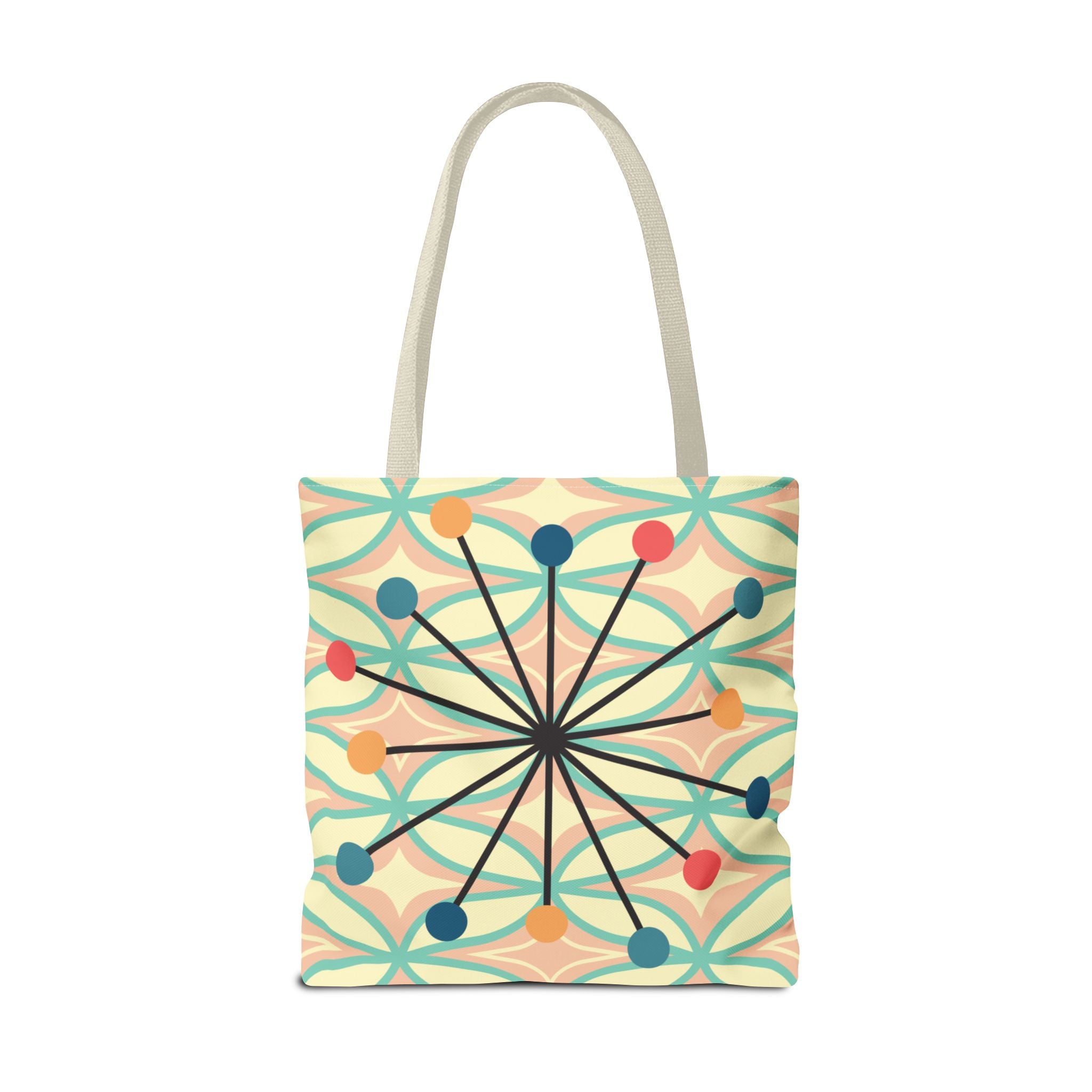 🐱 50s Retro Cat & Clock Tote Bag