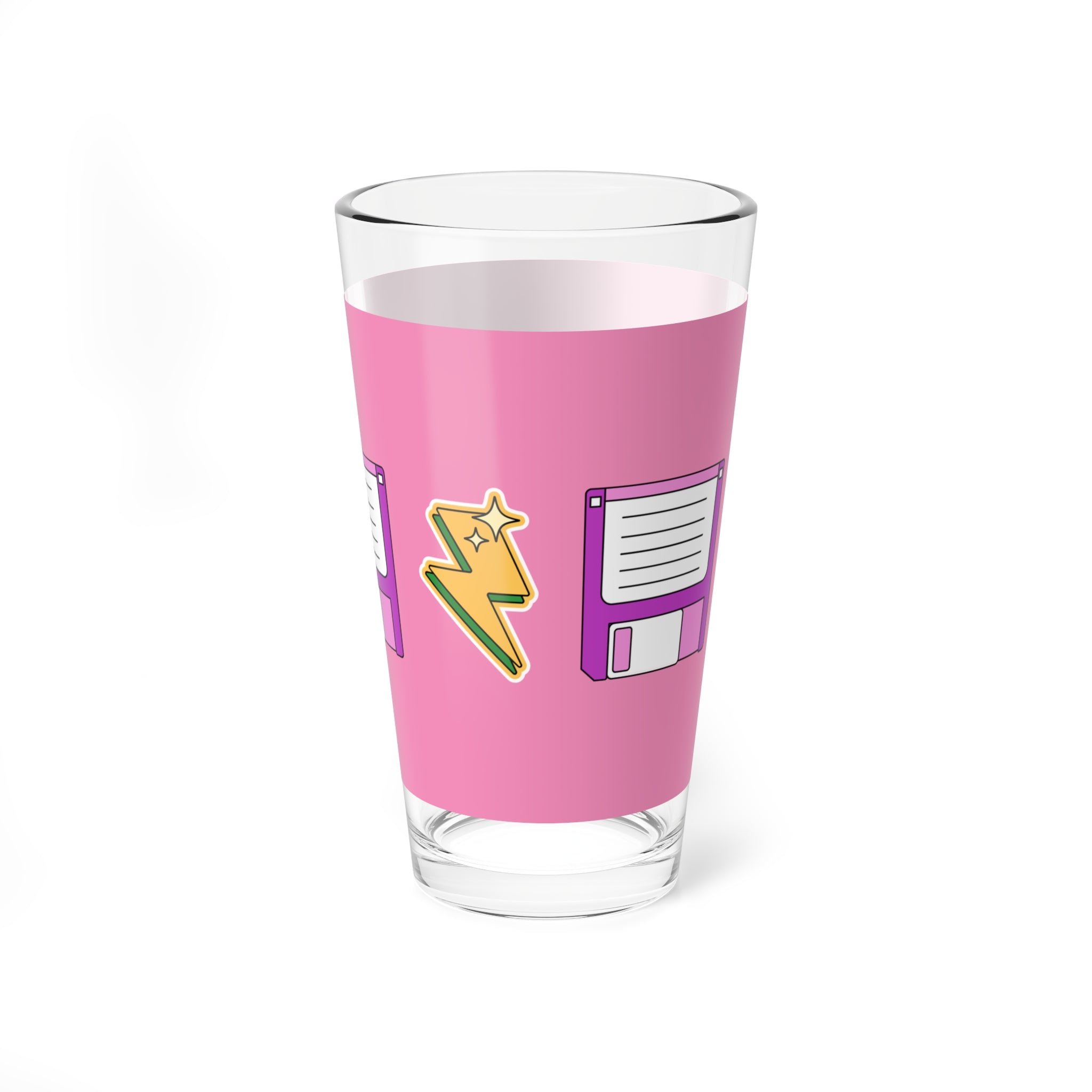 ⚡ 80s–90s Floppy Disks & Lightning Bolt Glass