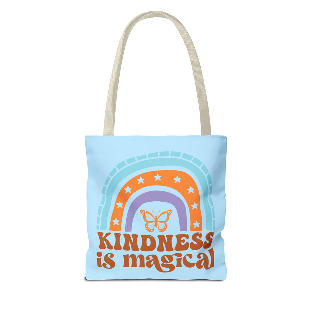 🌸 60s “Do All Things With Kindness” Retro Tote Bag – Baby Blue