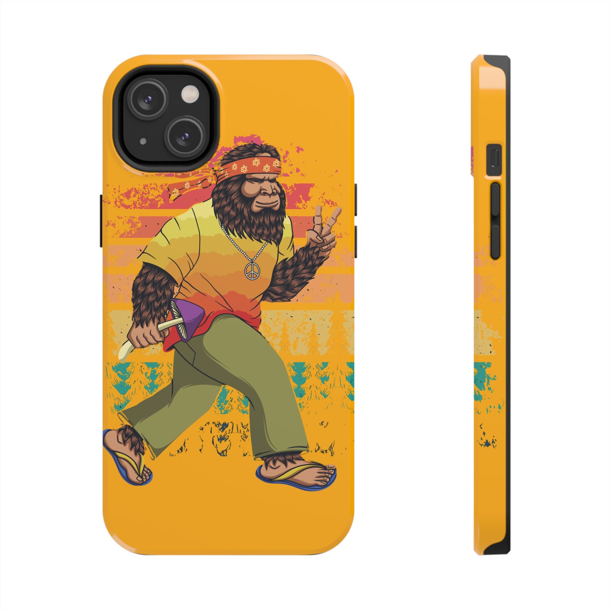 70s Bigfoot Mushroom Hunting Peace Phone Case 🍄✌️