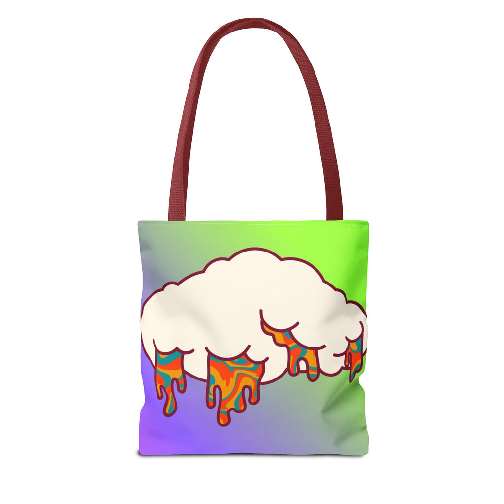 🍄☁️ 70s Trippy Cloud & Mushroom Tote Bag 🌈✨