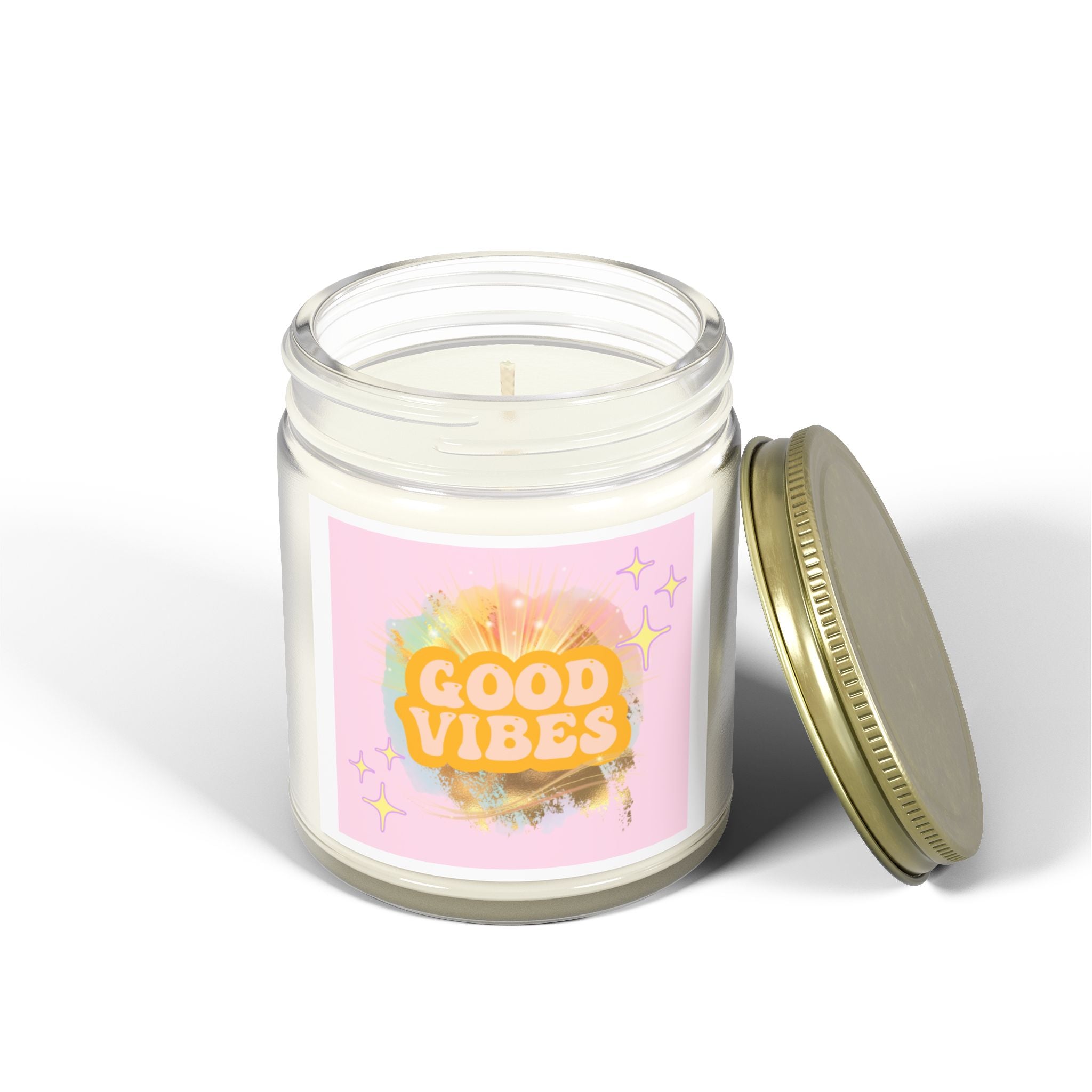 60s–70s Good Vibes Candle ☮️🕯️
