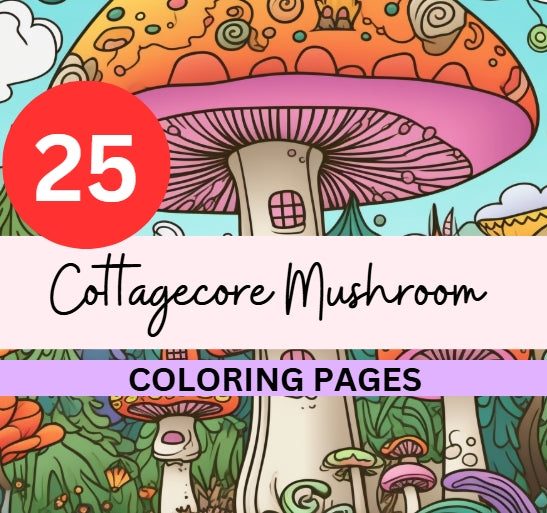 🍄 Cottage Core Mushroom Coloring Book